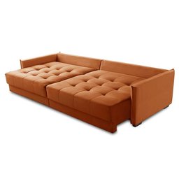 Sofá sem Caixa Retrátil Reclinável 2,10m Catarina Veludo Terracota Rover & Beato - 3