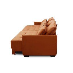 Sofá sem Caixa Retrátil Reclinável 2,10m Catarina Veludo Terracota Rover & Beato - 5
