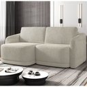 Ver imagem 2 de Sofá Cama Casal para Sala 216cm Polska K04 Bouclê Bege - Mpozenato