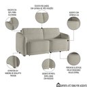 Ver imagem 3 de Sofá Cama Casal para Sala 216cm Polska K04 Bouclê Bege - Mpozenato