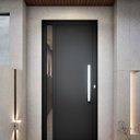 Ver imagem 1 de Porta de Alumínio de Giro Lambri com Puxador de 60cm 215x95cm Lucasa Ideale Abertura Direita Preto