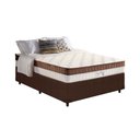 Ver imagem 1 de Cama Box Casal: Colchão Molas Ensacadas Anjos MasterPocket New King + Base Courano Brown(138x188)