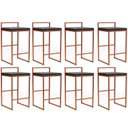 Ver imagem 1 de Banqueta Industrial Aço Cromada Bronze – Gourmet, Varanda, Living – Banqueta Moema Kit 8
