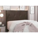 Ver imagem 2 de Cabeceira Cama Box Queen 160 Cm Aquilla Veludo Marrom S04 - D'Rossi