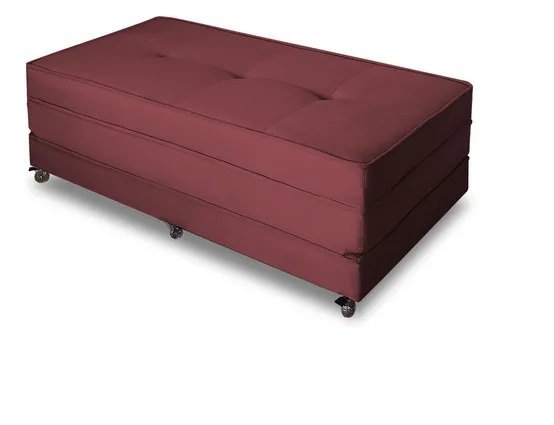 Puff Cama Multiuso Casal Com Rodízios Vermelho escuro - 1