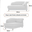 Ver imagem 4 de Chaise 160cm Direito Pomme Veludo Nobre Avelã - Sallar Home