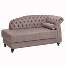 Ver imagem 1 de Chaise 160cm Direito Pomme Veludo Nobre Avelã - Sallar Home
