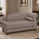 Ver imagem 2 de Chaise 160cm Direito Pomme Veludo Nobre Avelã - Sallar Home