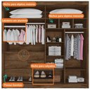 Ver imagem 6 de Guarda-roupa Casal 100% Mdf 4 Portas 3 Gavetas 13 Nichos Nantes Europa Braúna/off White
