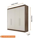 Ver imagem 2 de Guarda-roupa Casal 100% Mdf 4 Portas 3 Gavetas 13 Nichos Nantes Europa Braúna/off White