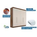 Ver imagem 5 de Guarda-roupa Casal 100% Mdf 4 Portas 3 Gavetas 13 Nichos Nantes Europa Braúna/off White