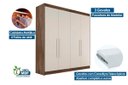 Ver imagem 5 de Guarda-roupa Casal 100% Mdf 4 Portas 3 Gavetas 13 Nichos Nantes Europa Braúna/off White
