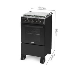 Fogão Itatiaia Star Clean New 4 Bocas com Mesa de Inox Preto - 3