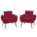 Ver imagem 1 de Kit 2 Cadeiras Poltronas Opala Suede Marsala