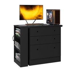 Cômoda com Mesa Giratória Gamer - Dritex:preto - 4