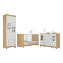 Ver imagem 1 de Quarto de Bebê Completo com Berço 3 em 1 para Colchão 130x60cm Sol Multimóveis Mp4530 Madeirado/