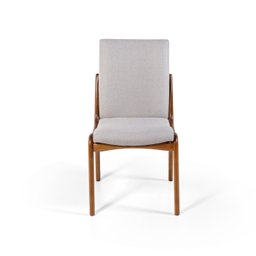 Kit 6 Cadeiras de Jantar Estofada em Madeira Garbo Cinza Claro - Straub Web - 3