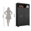 Ver imagem 5 de Armário Multiuso Organizador com Nicho 1,10m 4 Portas Bruna NT 4030 Preto Notável