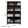 Armário Multiuso Organizador com Nicho 1,10m 4 Portas Bruna NT 4030 Preto Notável - 3