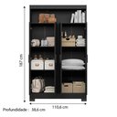 Ver imagem 3 de Armário Multiuso Organizador com Nicho 1,10m 4 Portas Bruna NT 4030 Preto Notável