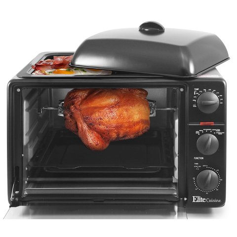 Elite Gourmet Ero-2019s Forno Elétrico 23l com Rotisserie Preto