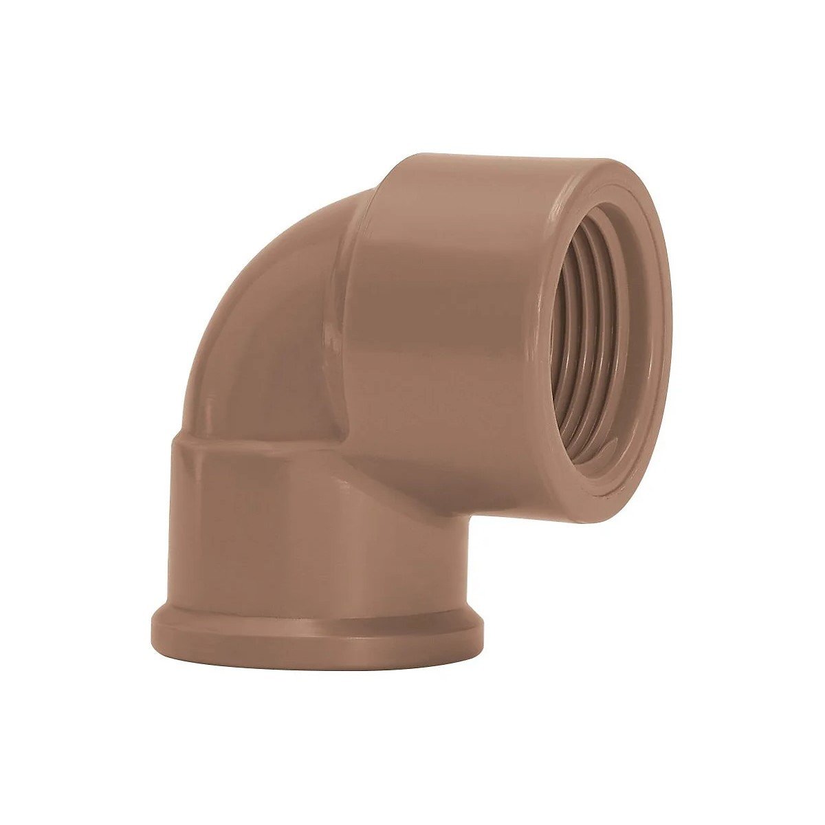 Kit 6 Joelho Cotovelo 90º Soldável Rosca 25mmx1/2'' Marrom - 2