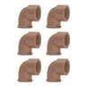 Kit 6 Joelho Cotovelo 90º Soldável Rosca 25mmx1/2'' Marrom - 1