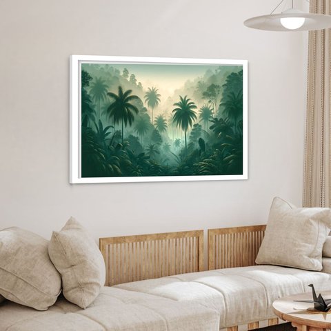 Quadro Decorativo Floresta Savana - 50x70cm:moldura Branca