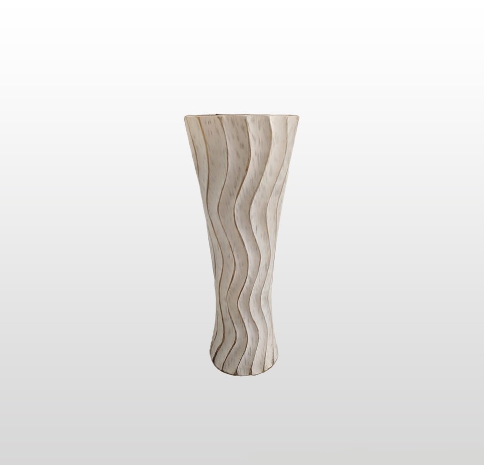 VASO ONDAS DE RESINA BRANCA
