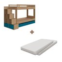 Ver imagem 2 de Cama Beliche Solteiro com Nichos e Colchões Azul - Decker Shop Jm