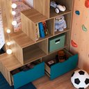Ver imagem 5 de Cama Beliche Solteiro com Nichos e Colchões Azul - Decker Shop Jm