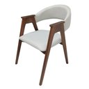 Ver imagem 1 de Cadeira Poltrona de Jantar Ponta de Mesa Estofada Rafaela em Madeira Eucalipto Tom Canela - Hi01