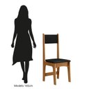 Ver mais imagens de Conjunto Sala de Jantar 4 Lugares Retangular MDF Diana Mel/Preto