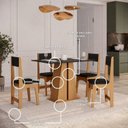 Ver imagem 6 de Conjunto Sala de Jantar 4 Lugares Retangular MDF Diana Mel/Preto