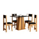 Ver imagem 2 de Conjunto Sala de Jantar 4 Lugares Retangular MDF Diana Mel/Preto