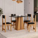 Ver imagem 1 de Conjunto Sala de Jantar 4 Lugares Retangular MDF Diana Mel/Preto