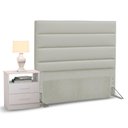Ver imagem 1 de Cabeceira Cama Box Solteiro 90cm Greta Corano Bege e 1 Mesa de Cabeceira Flex Dm1 Branco