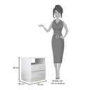 Ver imagem 3 de Cabeceira Cama Box Solteiro 90cm Greta Corano Bege e 1 Mesa de Cabeceira Flex Dm1 Branco