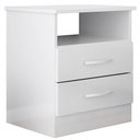Ver imagem 2 de Cabeceira Cama Box Solteiro 90cm Greta Corano Bege e 1 Mesa de Cabeceira Flex Dm1 Branco
