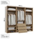 Ver imagem 4 de Guarda-Roupa 3 Módulos 6 Portas 9 Prateleiras 3 Gavetas Frame CabeCasa MadeiraOriginals
