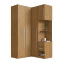 Ver imagem 2 de Guarda Roupa Modulado 100% MDF 3 Peças com Mesa de Cabeceira Esquerda 4 Portas e 2 Gavetas