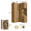 Ver imagem 3 de Guarda Roupa Modulado 100% MDF 3 Peças com Mesa de Cabeceira Esquerda 4 Portas e 2 Gavetas