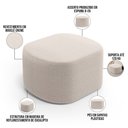 Ver imagem 4 de Kit 2 Puffs Decorativos Orgânico para Living Quarto 70cm Doha W01 Bouclê Creme - Lyam Decor