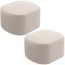 Ver imagem 1 de Kit 2 Puffs Decorativos Orgânico para Living Quarto 70cm Doha W01 Bouclê Creme - Lyam Decor