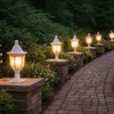 Ver imagem 2 de Kit 8 Balizadores para Muro Jardim em Alumínio Branco Lanterna Injetada Termoplástico Dital