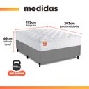 Ver imagem 4 de Cama Box Colchão Casal King Molas Ensacadas Real 193x203x65cm Branco / Cinza Inducol