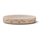 Ver imagem 3 de Jogo de Banheiro e Lavabo Chanel Branco com Dourado em Porcelana 5 Peças