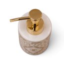 Ver mais imagens de Jogo de Banheiro e Lavabo Chanel Branco com Dourado em Porcelana 5 Peças