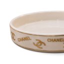Ver imagem 6 de Jogo de Banheiro e Lavabo Chanel Branco com Dourado em Porcelana 5 Peças