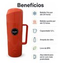 Ver imagem 3 de Garrafa Térmica Aladdin Massima 1L Rolha para Café e Chá Laranja
